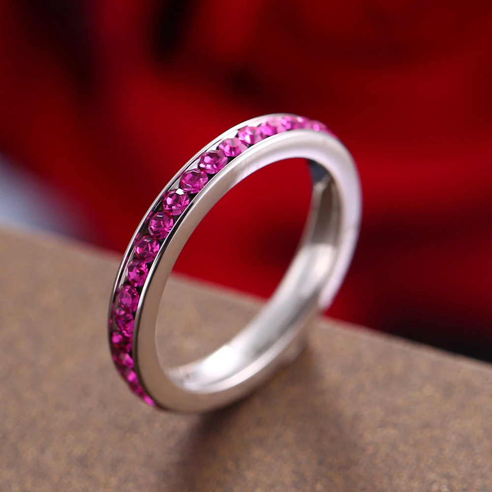 stainless steel zodiac blue ombre sapphire zircon tiny man raw birthstone rings