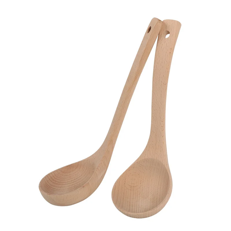 Commercial Gold 50pcs Large Beech Wood Utensils Includes Wooden Dishes and Spatula Picture Beech Wood Utensils