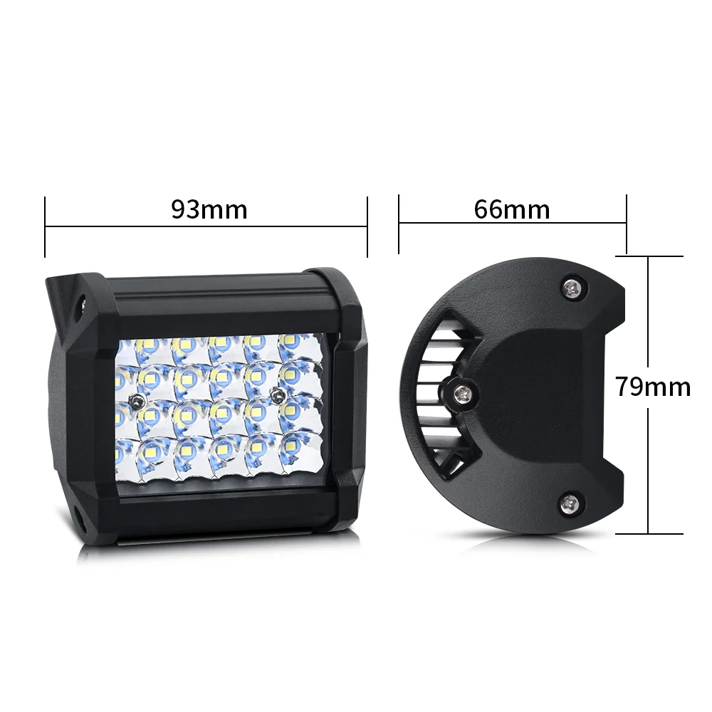 4 дюйма ряда 72W фары для 7200LM автомобиля Led рабочий свет 6000K белый водонепроницаемый внедорожный