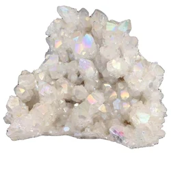 High quality Colourful White Angel Aura Quartz Point Electroplated Crystal Cluster For Decoration