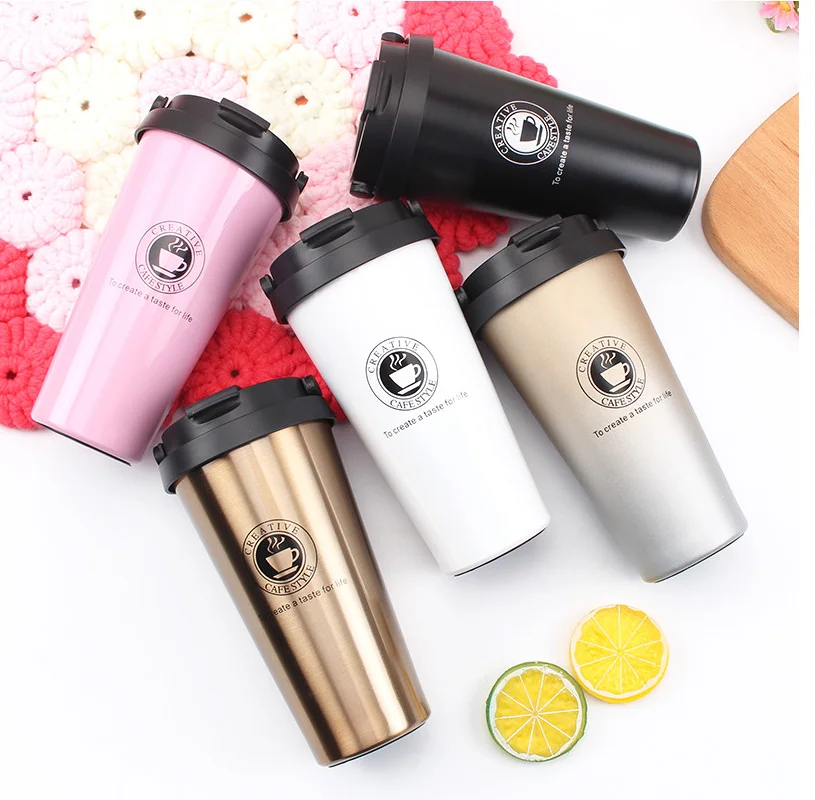  16oz 2019 оптовая продажа многоразовые с вакуумной изоляцией из нержавеющей стали металлическая кружка чашка индивидуальный логотип фляга молока кофейная