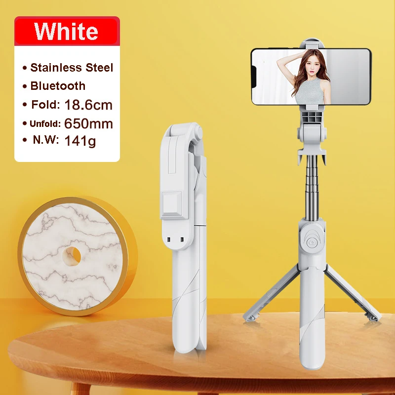 Extendable Wireless Remote Control Selfie-Stick 360 Flexible Live Tripod Stand Mini Phone Camera Selfie Stick With Ring Light