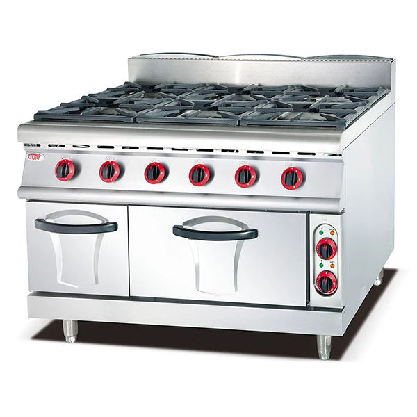 (#700)Industrial Freestanding 4 Burners Gas Range Cooker With Electric Oven(OT-878-4D)