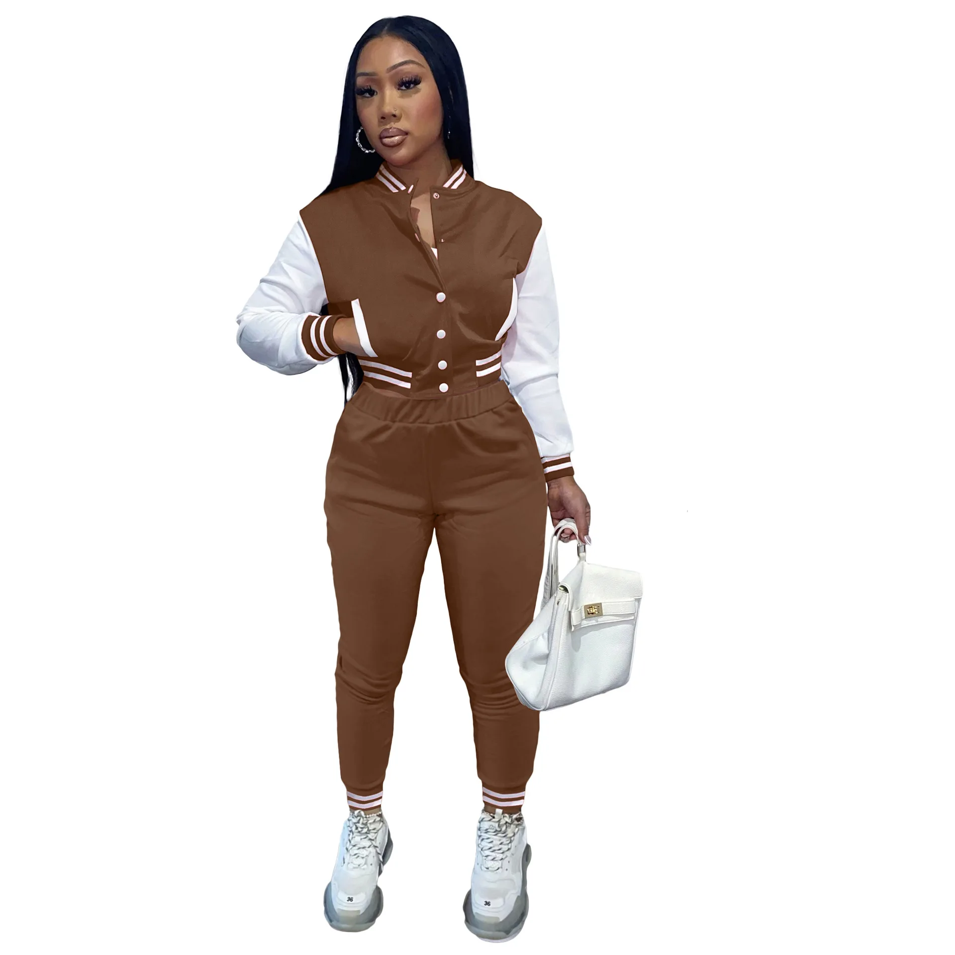 2021 Custom Fall Jacket Short Coats Fashion Cropped Bomber Letterman Baseball Jackets Womens