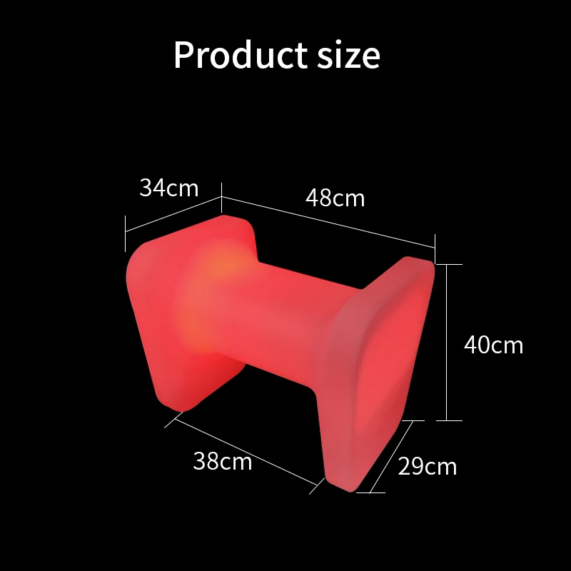 
Portable plastic chair RGB 16 color remote control change luminous chair safe and durable rechargeable baby chair 