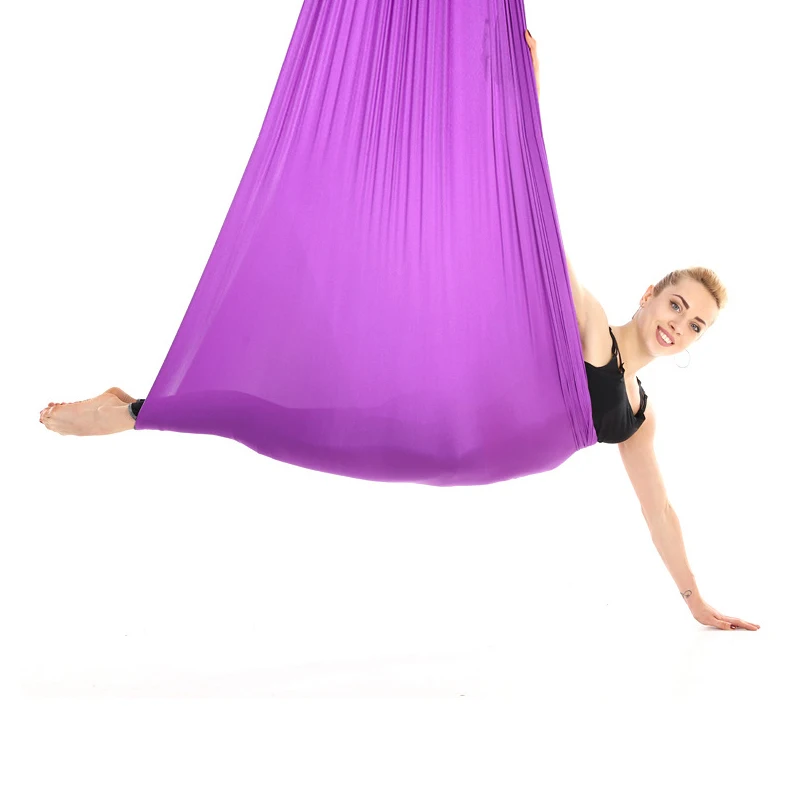 Chaoyuan Adjustable set anti gravity Inversion women swing strap hanging elastic stretch handstand ropes aerial yoga hammock