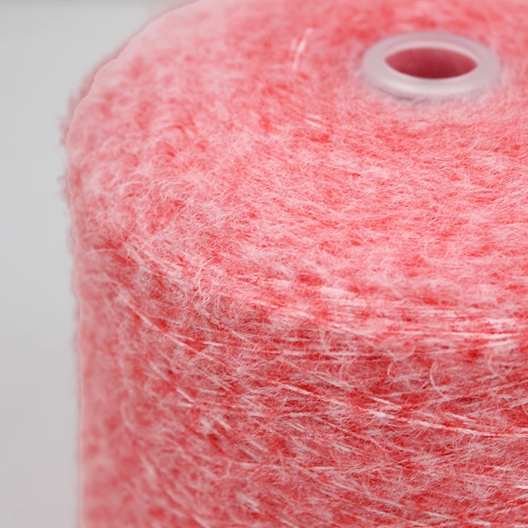 Kingeagle Hot-Selling Fine Quality Recycled Nylon RP Soft Warm Customized Red Fancy Feather Yarn for Knitting Machine