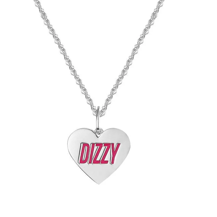 Factory custom heart love pendant stainless steel pink enamel jewelry silver heart necklace