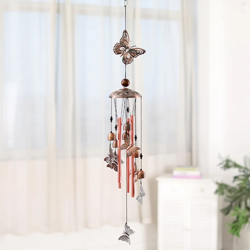 China top selling old looking copper color animals wind chime outdoor garden decor hanging metal aeolian bells for Christmas