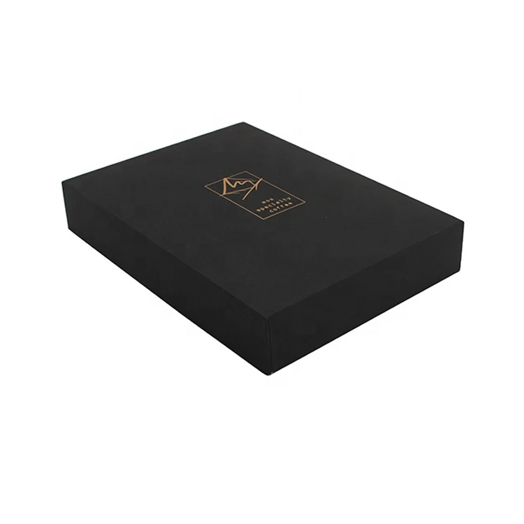 Wholesale custom black exquisite coffee tea gift packaging paper box with lid