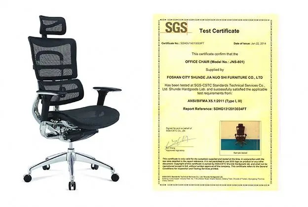 JNS801 Modern Design High Back Solid Aluminum Frame Construction Mesh Ergonomic Office Chair with Lumbar for Boss Use