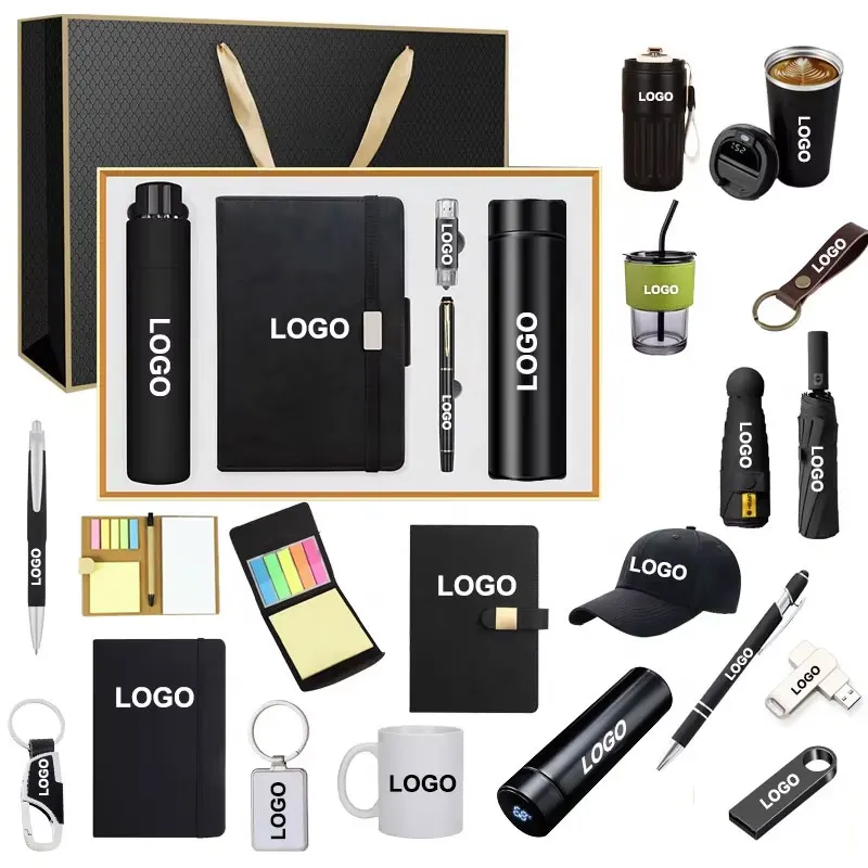 Custom Logo 2025 Small Real Estate Promotional Products VIP Customers Bank Gift Sets Sales Business Novelty Promotional Gift Set