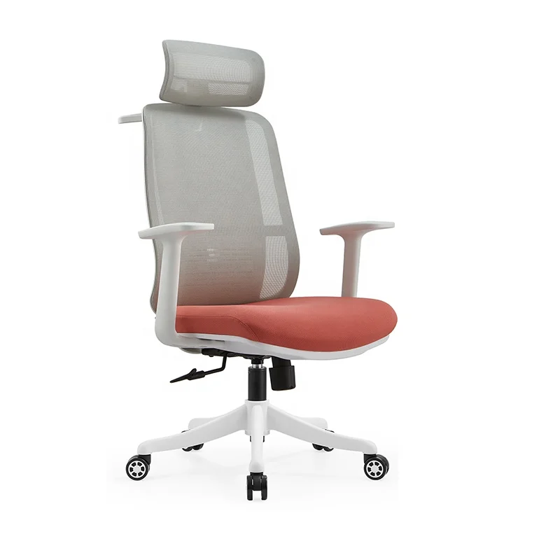 Fashion White Business Office Chair Headrest Adjustable Mesh General Manager Swivel Chair Not leather