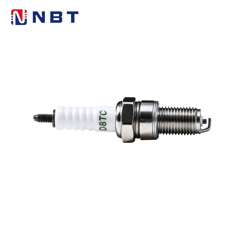 NBT Factory Iridium Platinum Motorcycle Spark Plugs D8TC High Performance OEM Spark Plugs for Honda, Yamaha, Suzuki Engine
