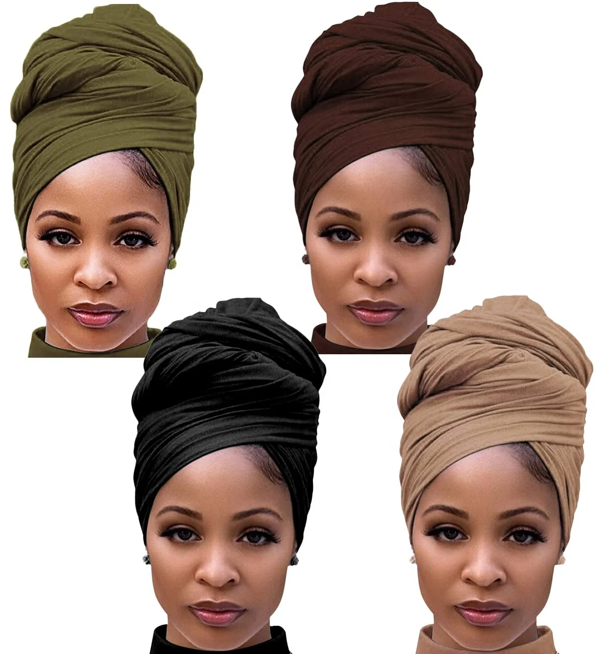 Soft Breathable African Hair Scarf Tie Headwrap for Natural HairHead Wraps Muslim women headtie turban