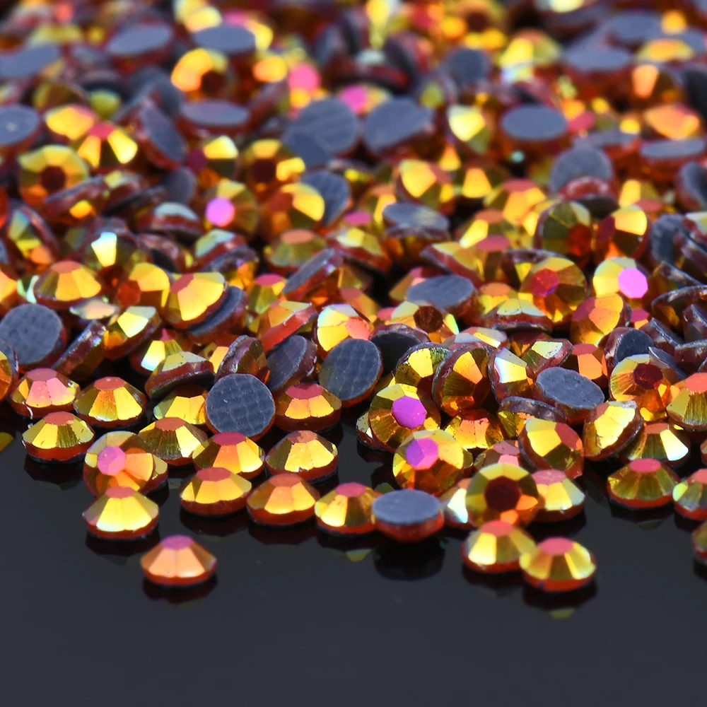 DMC Glass Stone Hot Fix Shiny Flat Back Rhinestone SS10 SS12 SS16 for Nail Decoration