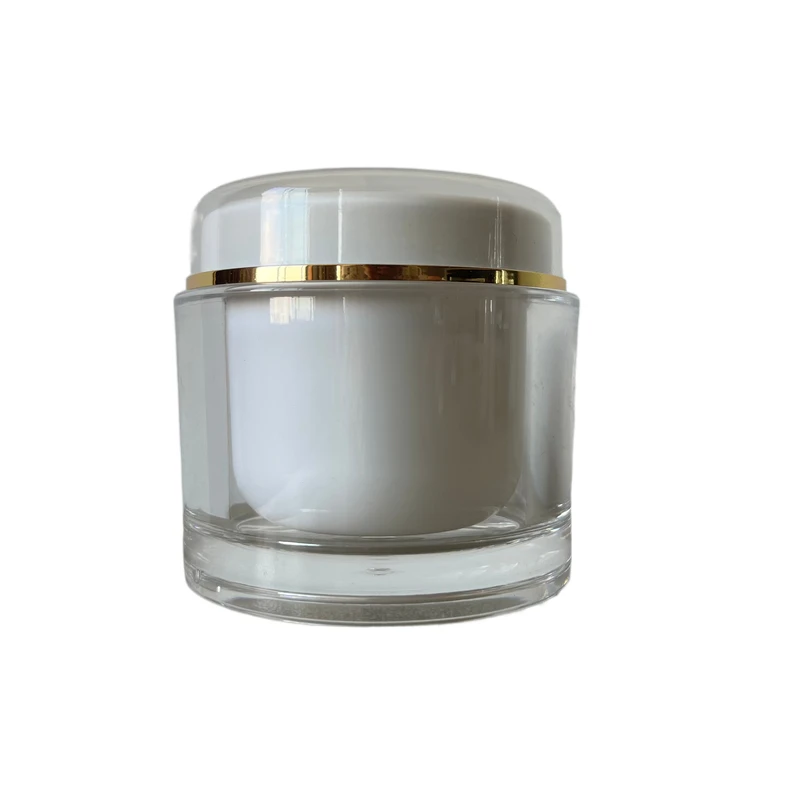 200gram  Acrylic Round Double Wall Cosmetic Facial Cream Jar/Empty Hair Gel Jar Personal Care Plastic container