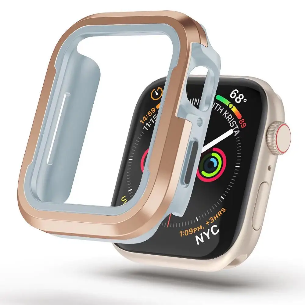 Бронированный противоударный чехол для Apple Watch Ultra 49 мм 45 44 бампер из алюминиевого сплава + ТПУ защитный Iwatch
