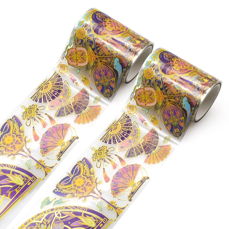 China factory custom holographic PET clear CMYK printing transparent washi tapes