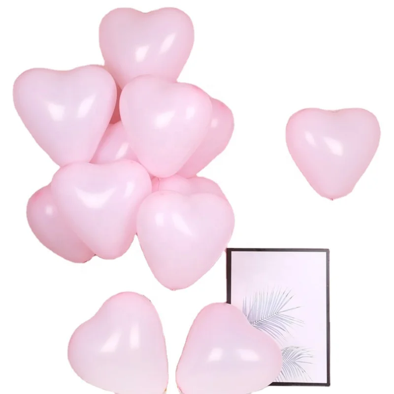 2022 hot sale 10 inch 2.2 g  Latex Pink  Balloons Candy Colored Macaron Heart  shape balloon For Home/Wedding/Birthday Party