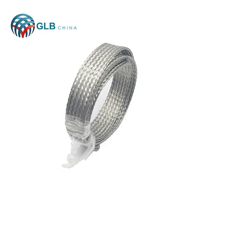 Germany quality Electrical Ground Earth strap 32AWG Flexible Flat Tin Copper Braided Wire