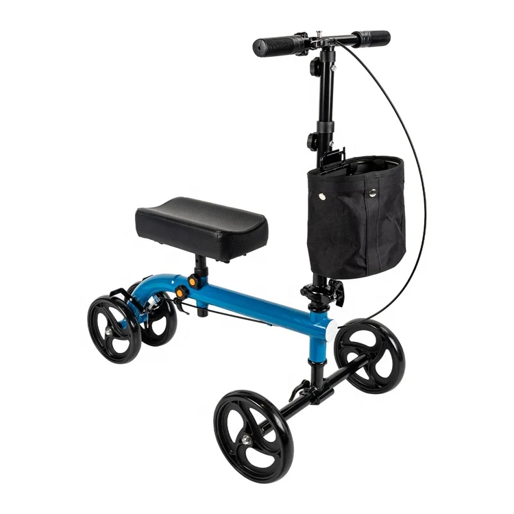 HOPE Custom medical Foldable Wheel Walker 1/6 Lightweight Convenient Steel knee walker scooter for broken foot and disabled