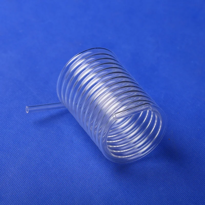 High temperature resistant quartz glass spiral tube