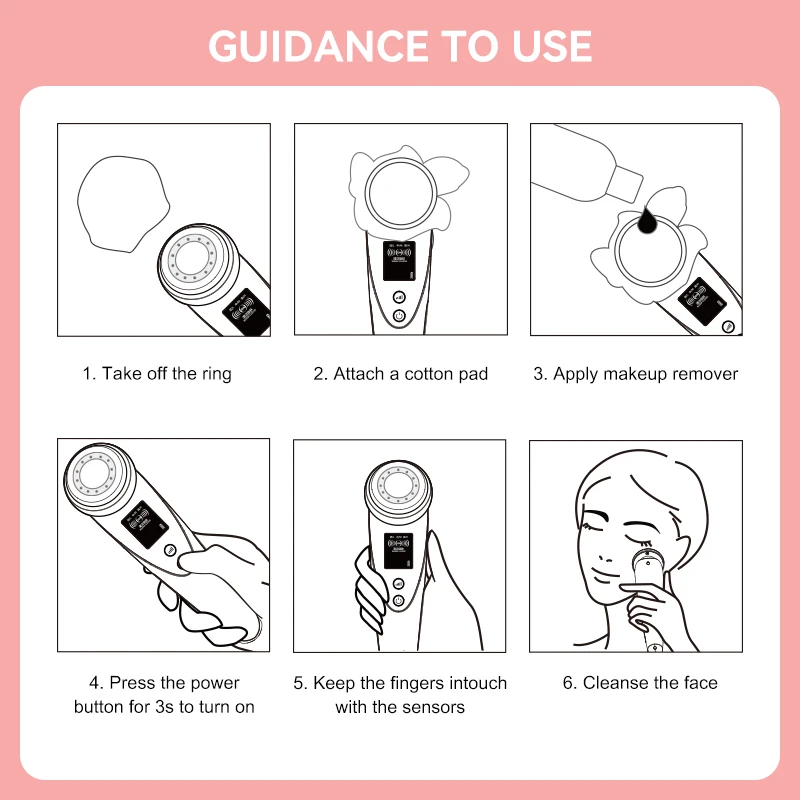 Face Lift Skin Tightening Machine Home Use Portable Remove Wrinkles Beauty Instrument Ion Cleansing Beauty Device