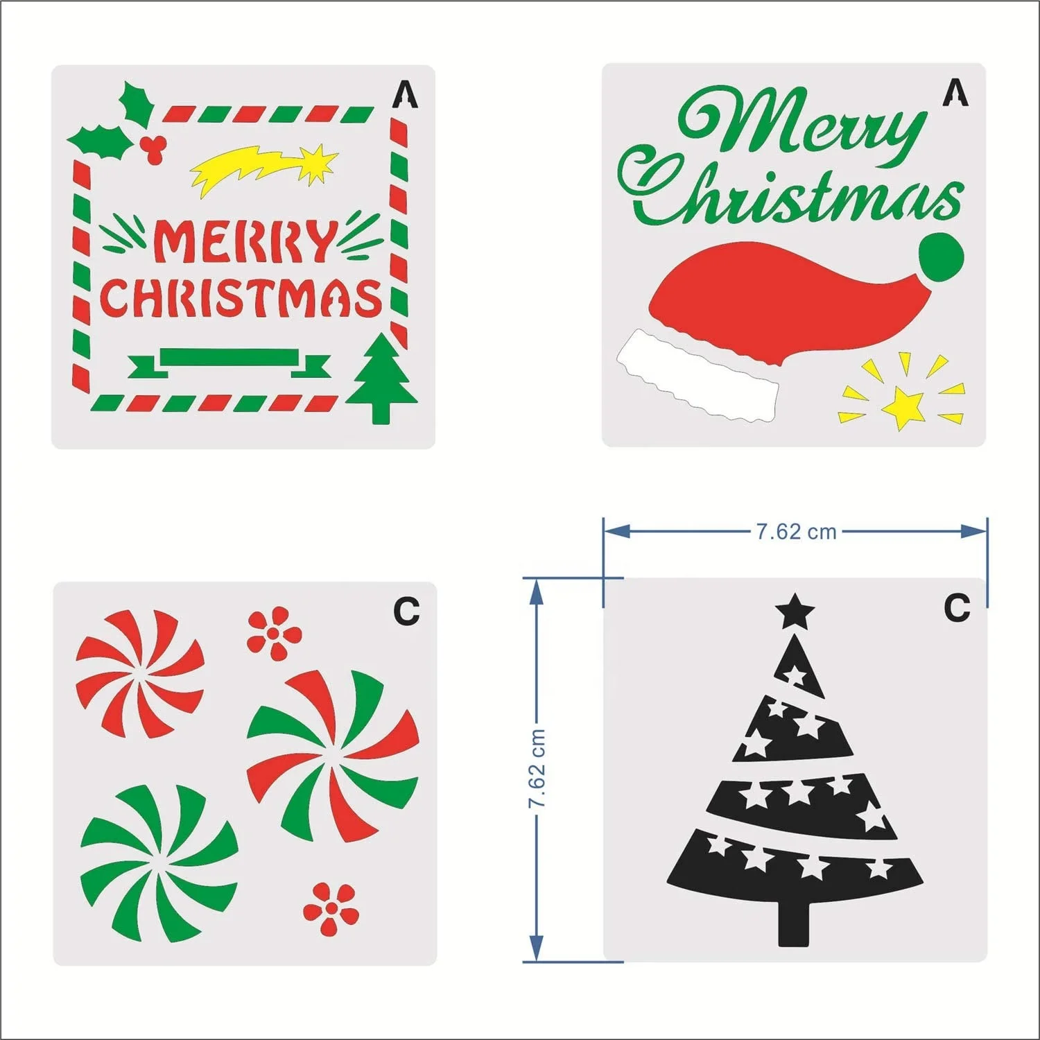 Christmas Painting Stencils Templates Reusable Plastic Sign Stencils  and Wood Slice