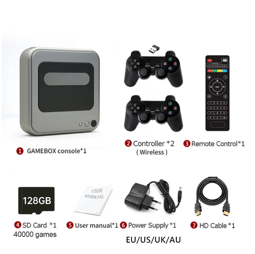 G7 Android TV Console Gamebox 40000+ Games Retro Video Game Player Support WiFi 4K HD 50+ Emulator For PS1/N64/DC/PSP Gaming Box