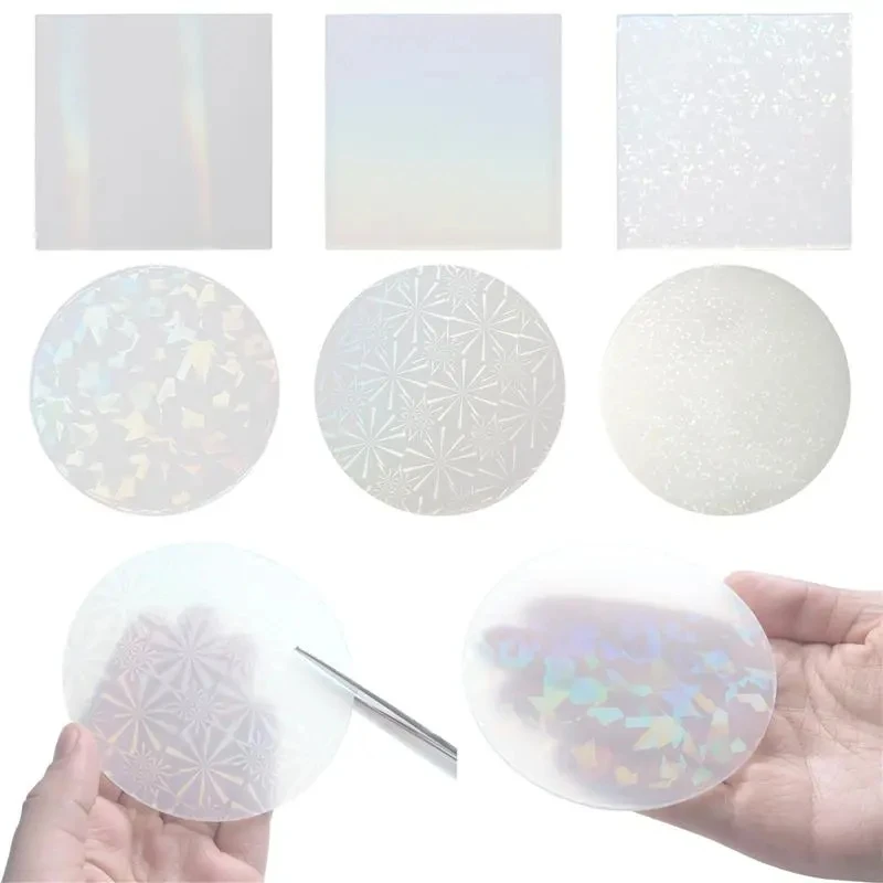 DIY Crystal Epoxy Resin Laser Holographic Flash Transfer Mirror Silicone Sheet Epoxy Resin Laser Casting Mould Home Table Decora
