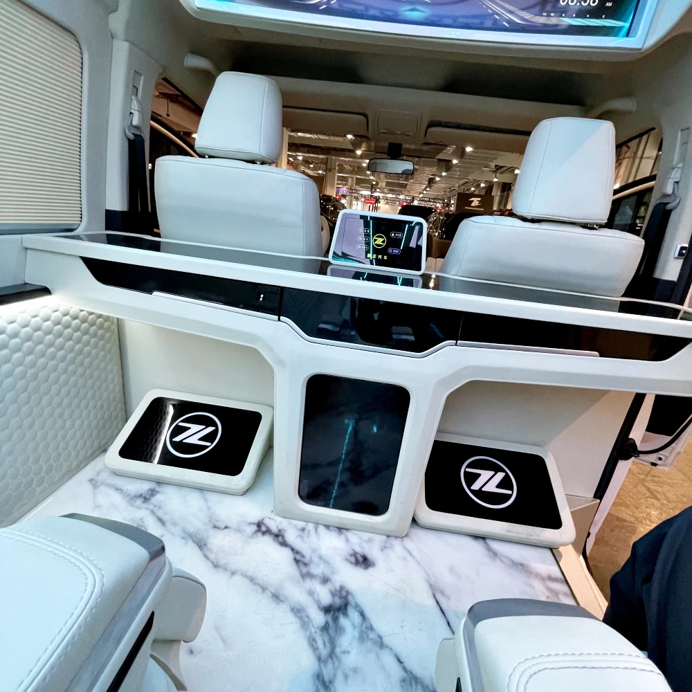 2024 Car interior upgrade complete modification plan luxury accessory  headlight kit LED TV TOYOTA Hiace van Bus