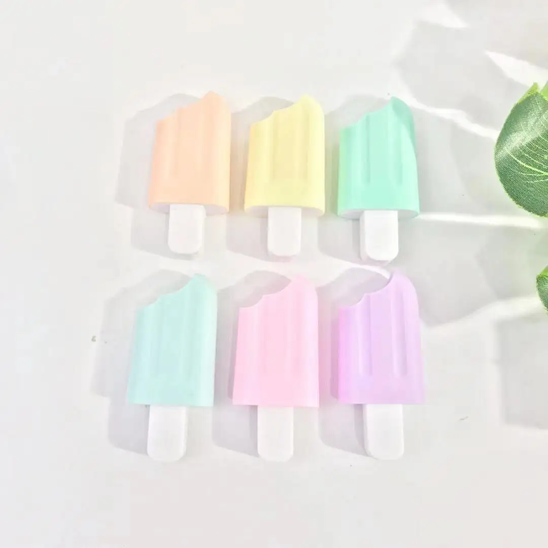 Hot Selling Product Kawaii Ice Cream Highlighter Pen Creative Cartoon Candy Color Marker Pens Mini Highlighters Set For Kids
