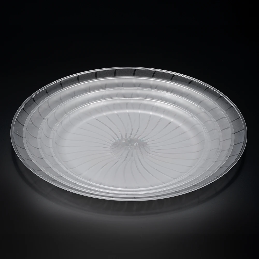 Good price picnic bread round size arab snacks wholesale clear large disposable serving plastic tray