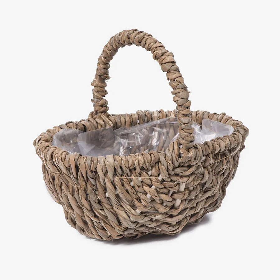 Плетеная корзина из плетеного цвета с ручкой ручной работы