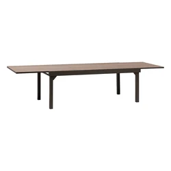 YASN Outdoor Teak Top Furniture Table Extendable Rectangular Table Dining Tables