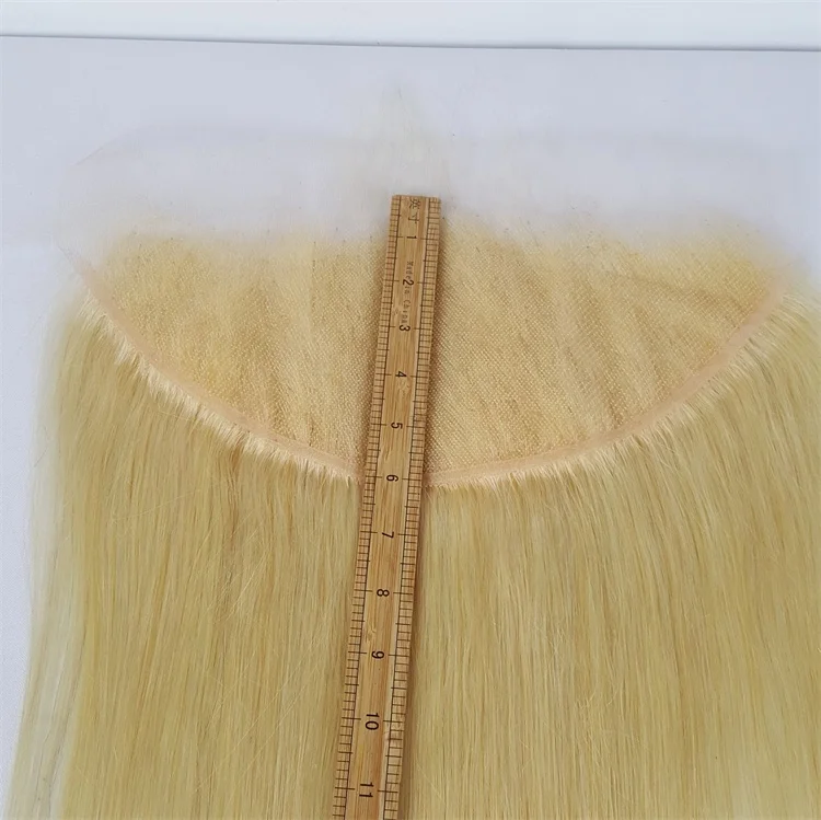 Highknight 13x6 613 Transparent HD Lace Frontal Brazilian Straight Human Hair Blonde Color 13x4 613 HD Frontal with Bundles