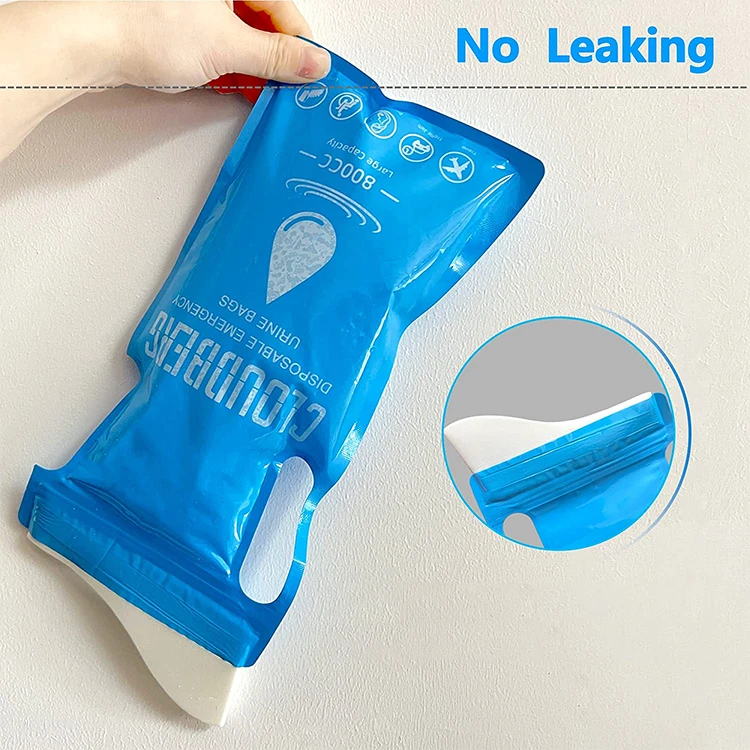 OEM Logo 800ml Emergency Portable Disposable Female / Male Urine PEE Bag For Outdoor Travel Car Camping