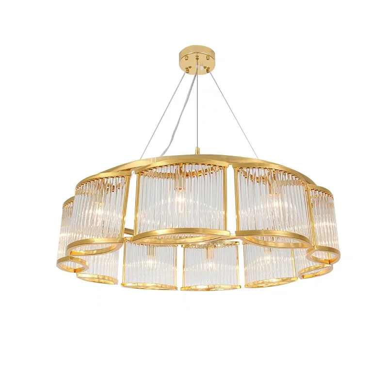 Indoor Decoration Light Big Home Staircase Led Gold Crystal Chandeliers