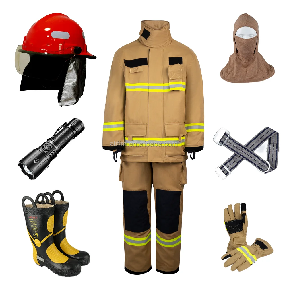 Nomex Aramid Firefighter Uniforms Unparalleled Safety and Comfort Fully Compliant with NFPA 1971 & EN 469 for Firefighters.