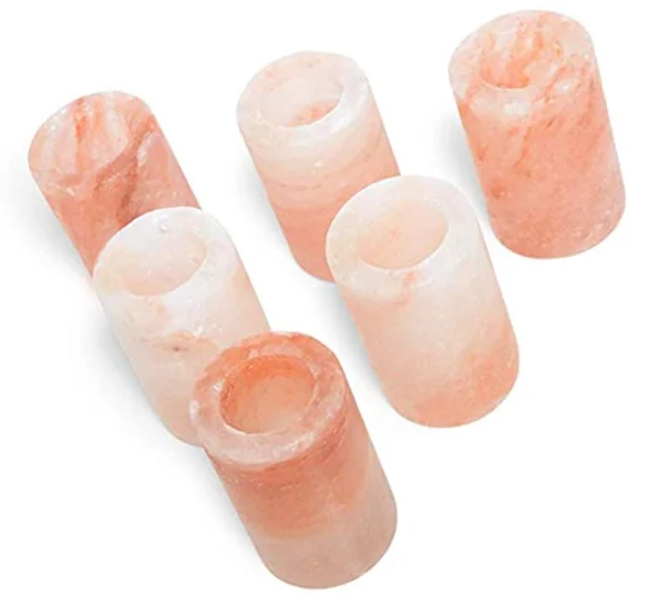 Pink Salt Glasses Add Light Flavor to Food Cooking Accessory Himalayan Salt Shot Glass Natural Hand Carved from 100 Cylinder PK
