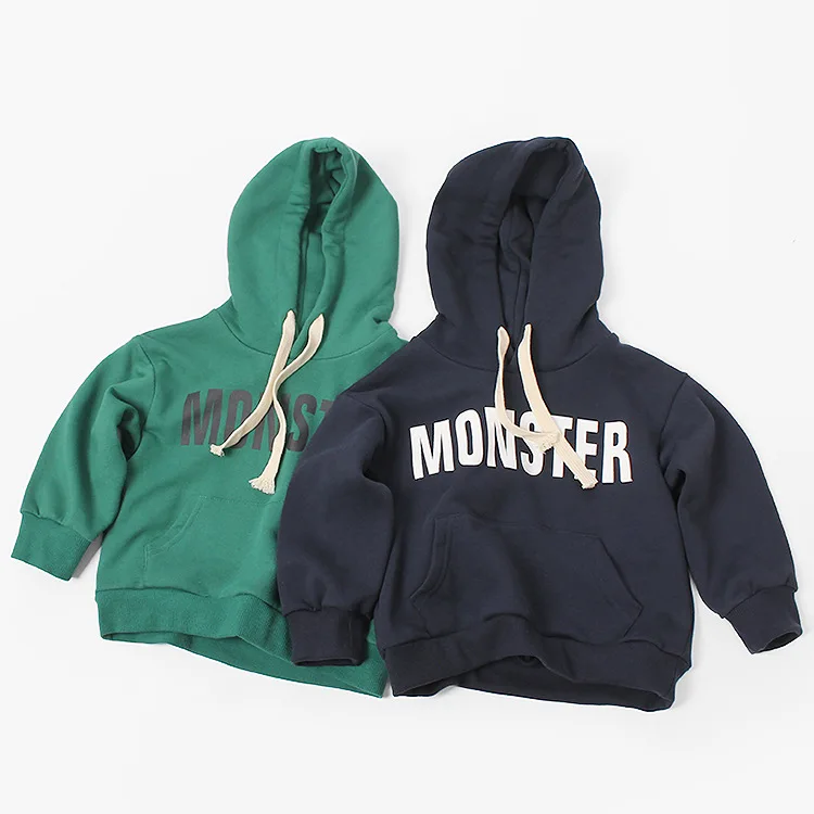 
Baby Boys Casual letter print fleece hoodie sweatshirt Cotton sweater 3 colors 5size Boy Kids hoodie 