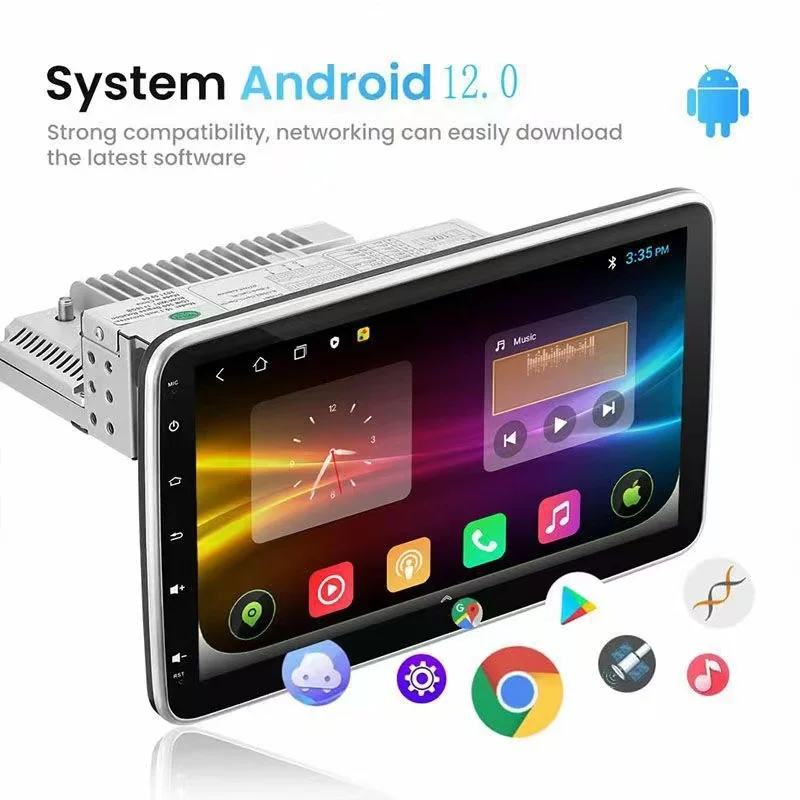 Универсальный автомобильный радиоприемник автомагнитола на Android с сенсорным IPS экраном 10 дюймов GPS Bluetooth Типоразмер 1