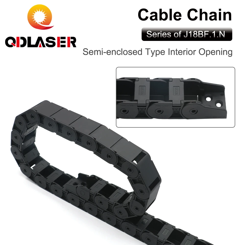 QDLASER Cable Chain Semi-Enclosed Interior Opening 18x25 18x37  Drag Plastic Towline Transmission