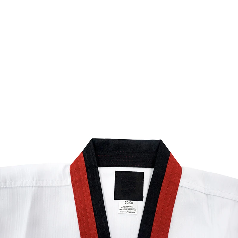 Unisex White Taekwondo Dobok Sportswear Uniform Customizable Logo OEM Service Polyester Material for Kids and Adults