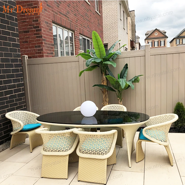 Mr.Dream modern leisure high quality rattan dining furniture garden sets outdoor furniture