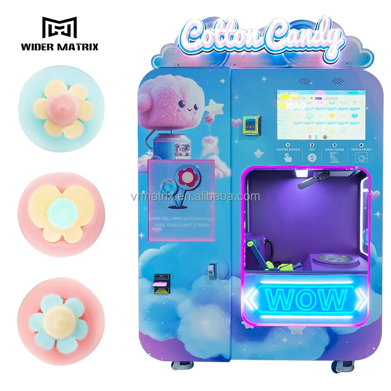 2024 Innovative Automatic Cotton Machine wm980 Intelligent Cotton Candy Vending Machine with Screen