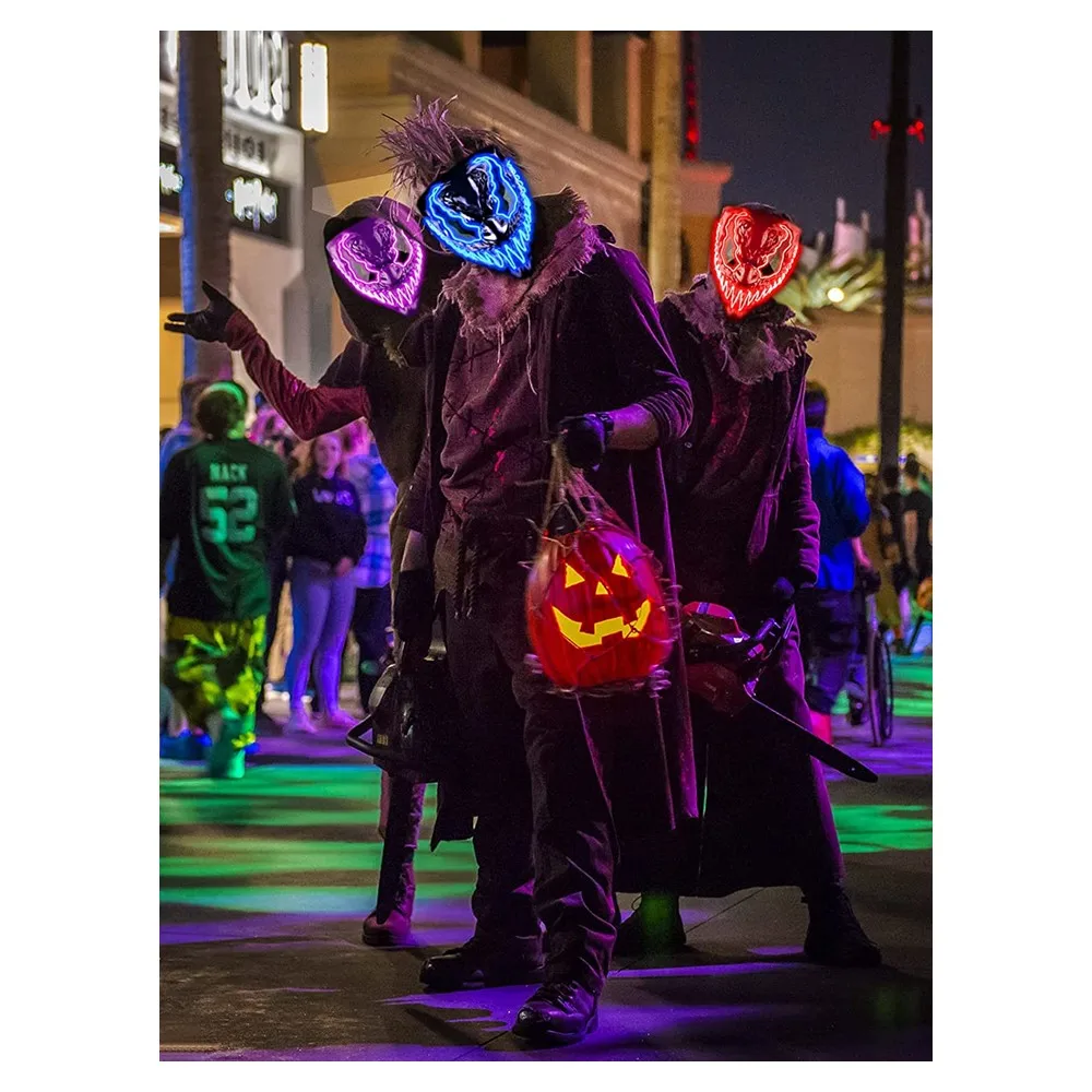 Светящаяся в темноте маска для косплея костюм на день рождения свадьбу светящаяся Хэллоуин СВЕТОДИОДНАЯ