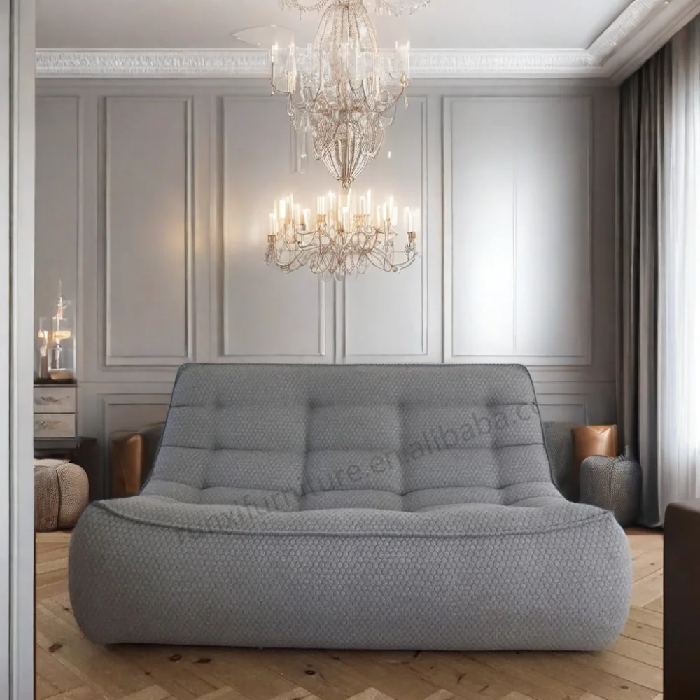 Customizable Fabric and Leather Module Combination Soft and Comfortable Living Room Hall Sofa