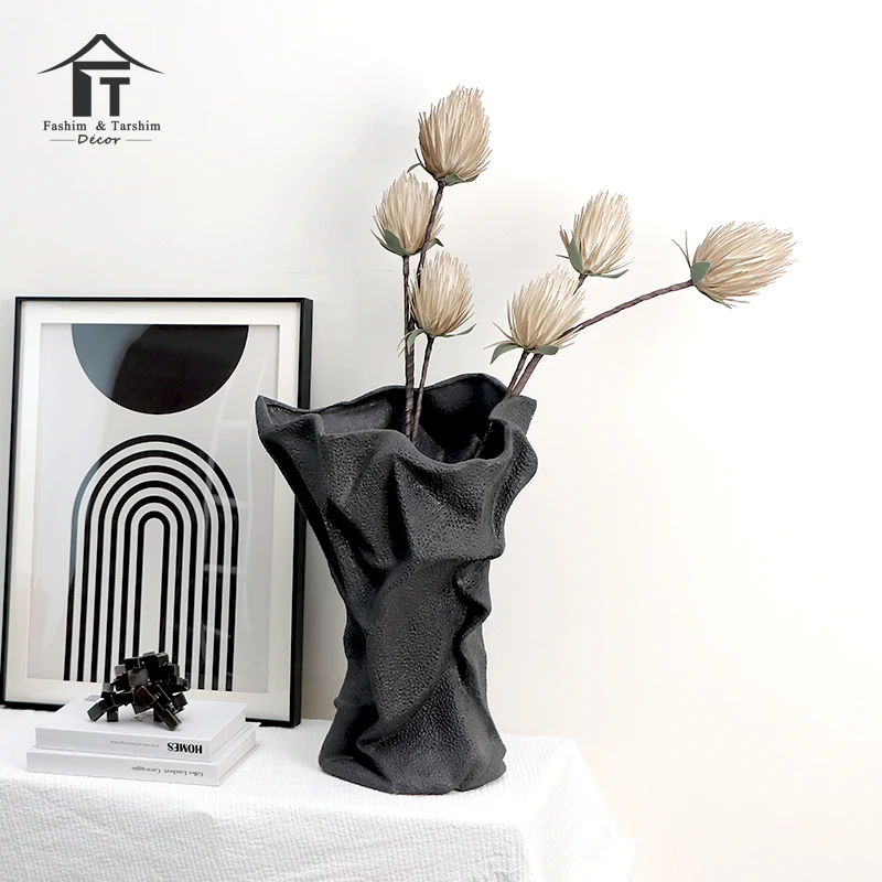 Modern abstract decorative vase pot art large white flower pots & planters ceramic flower vase